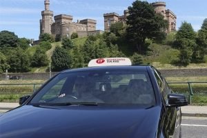 Taxis In front of Inverness Castle